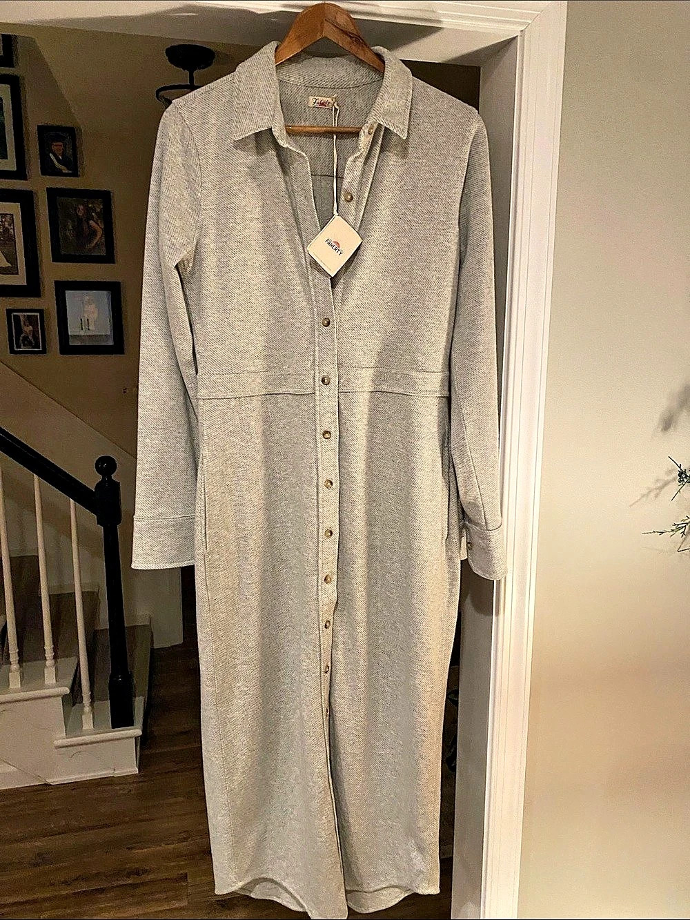 Faherty Legend Sweater Long Dress Gray Midi Dress Size Small NWT
